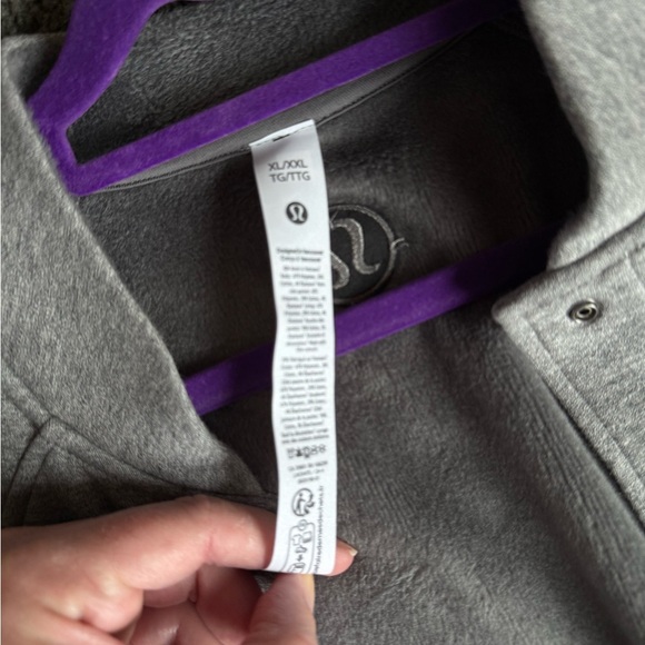 NEW LULULEMON Scuba Oversized Gray Varsity Jacket Plush - Super Cute! MSRP: $168 - Picture 13 of 16